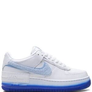 Nike Air Force 1 Low White and Light Blue Sneakers